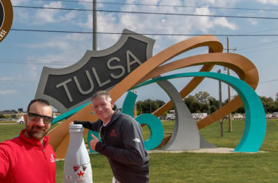 Tulsa Facility heroes introduce the Recognition Road Trip Bottle to their Oklahoma hometown on Oct. 19, 2021. As the second largest city in Oklahoma, Tulsa rests on the banks of the Arkansas River and is known as the “oil capital of the world.”