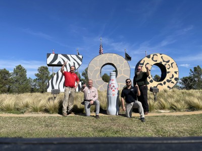 Abilene heroes with the Recognition Roadtrip Bottle at the Abilene Zoological Park on Nov. 8, 2021. The Abilene Zoo was founded in 1966 and has more than 1,000 animals and over 250 different species.