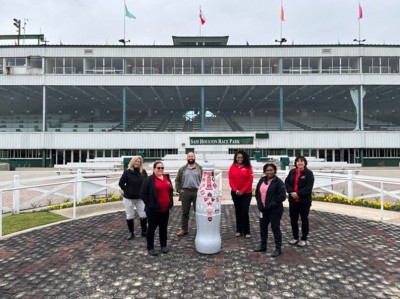 Northpoint heroes with the Recognition Roadtrip Bottle at the Sam Houston Park Raceway on Jan. 11, 2022. Today, the site hosts races of all kinds, from thoroughbred horses to annual Weiner Dog races.